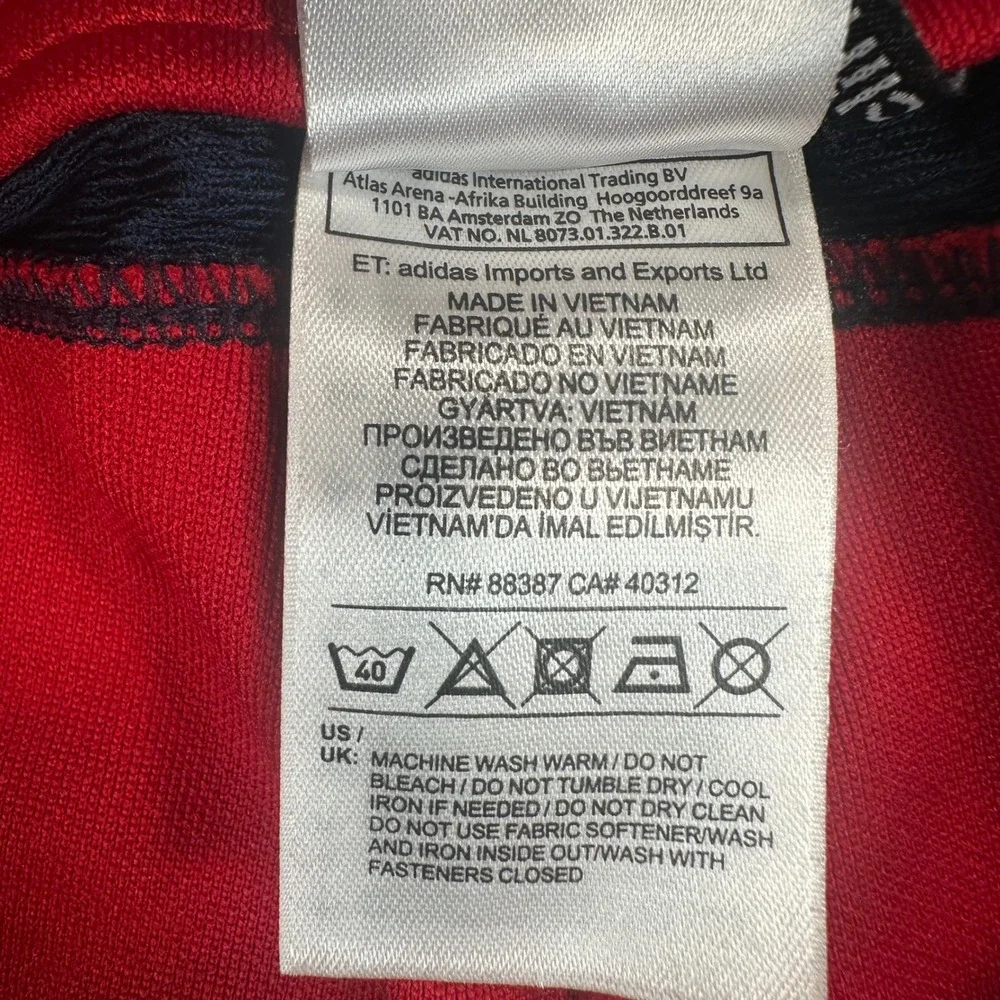 Adidas Climacool Track Pants Mens XL Red White Stripe Zipper Pockets Tapered